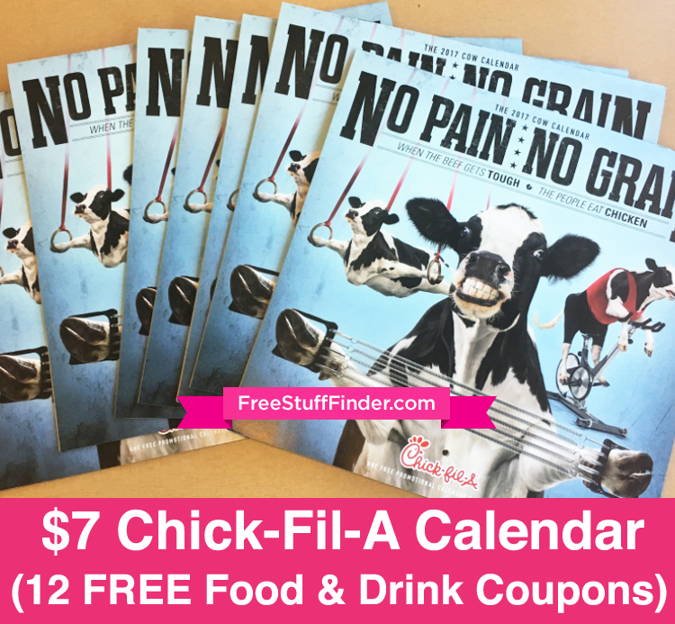 7 ChickFilA 2017 Coupon Calendar (Includes 12 FREE Food & Drink