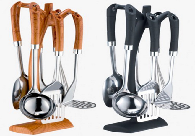 wooden kitchen tool set