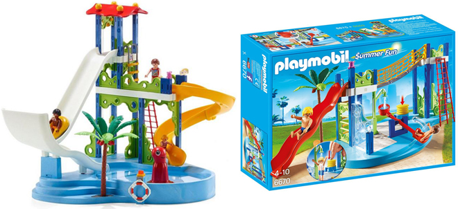 playmobil water park with slides playset