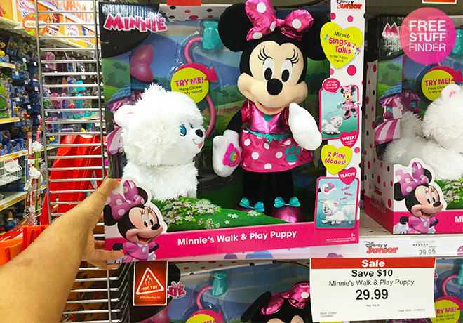 minnie mouse with puppy toy