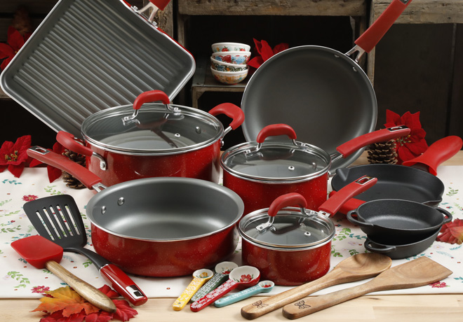 $94 (Reg $199) Pioneer Woman 30-Piece Cookware Set + FREE Shipping