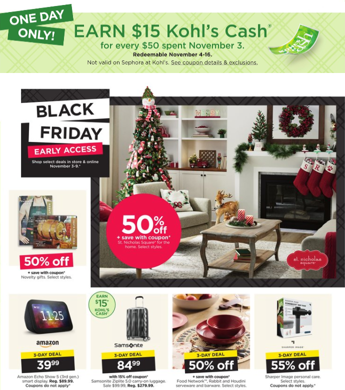 Kohl's Black Friday Early Access 2023 Ad and Deals