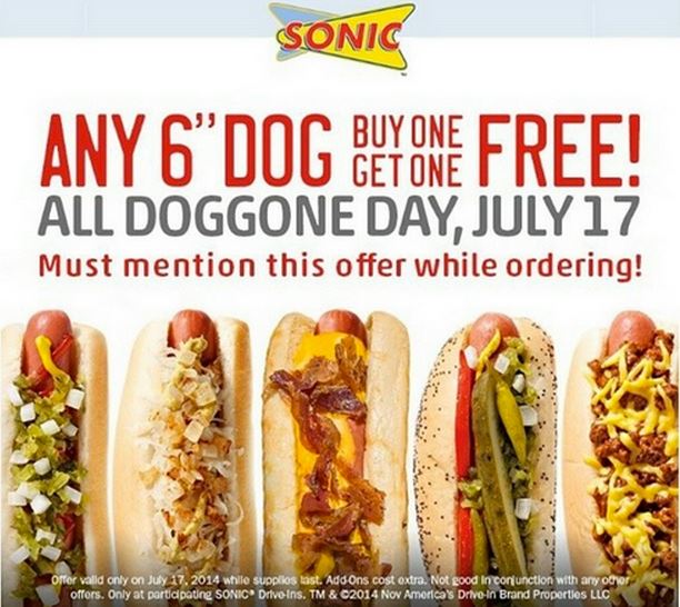 *HOT* BOGO Hot Dogs at Sonic (Today Only) | Free Stuff Finder