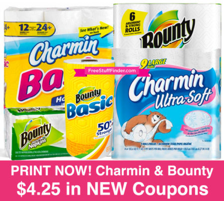 *NEW* $4.25 in Charmin and Bounty Coupons (Print Now!)