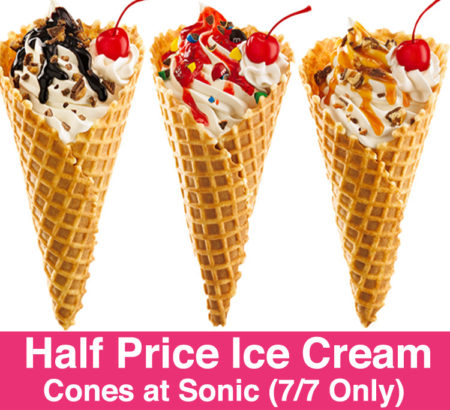 Half Price Ice Cream Cones At Sonic Drive In 7 7 Only Free Stuff Finder