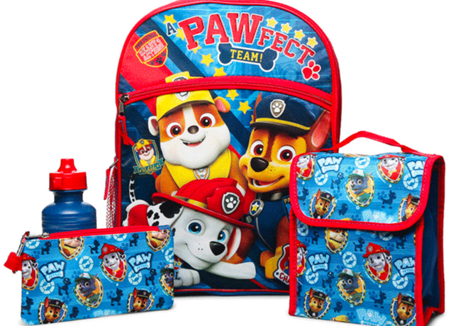 *HOT* $10 Paw Patrol 5-Piece Backpack Set + FREE Shipping