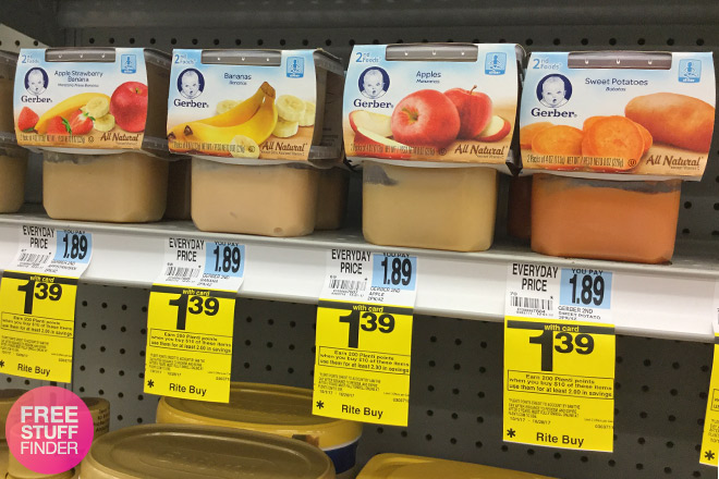 $0.89 (Reg $1.89) Gerber 2nd Baby Food at Rite Aid