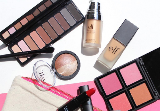 e.l.f. cosmetics on the table