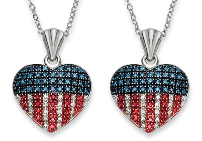 red white and blue diamond necklace