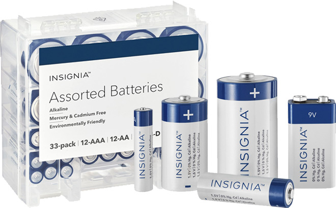 Insignia Assorted Batteries 33-Count with Storage Box ONLY $8.09 ...