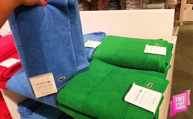 lacoste towels clearance