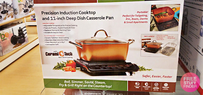 copper chef xl precision induction cooktop and 11 casserole kit