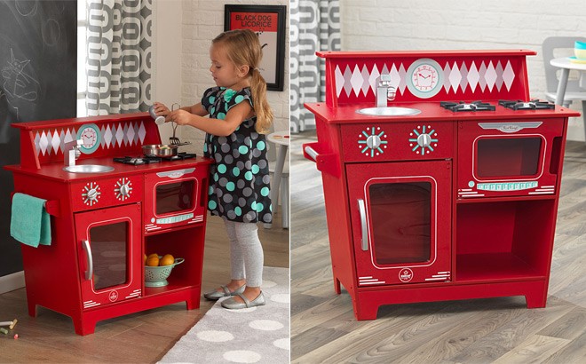 kidkraft red classic kitchenette