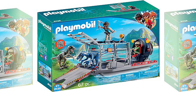 playmobil enemy airboat with raptor building set