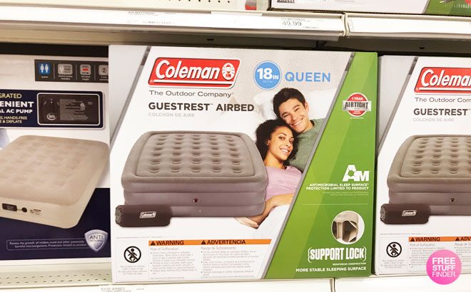 coleman guestrest double high air mattress queen