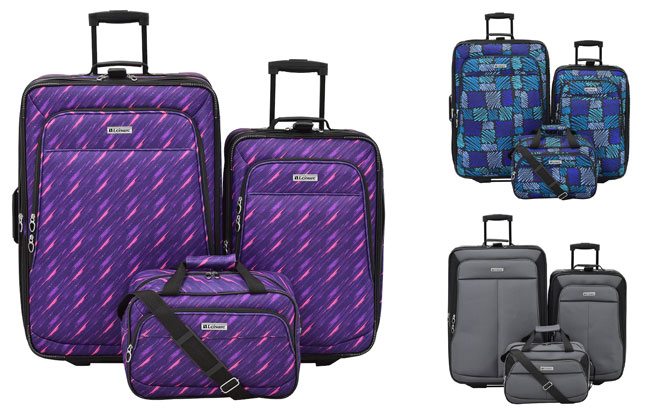 leisure luggage purple