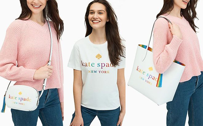 kate spade rainbow tee