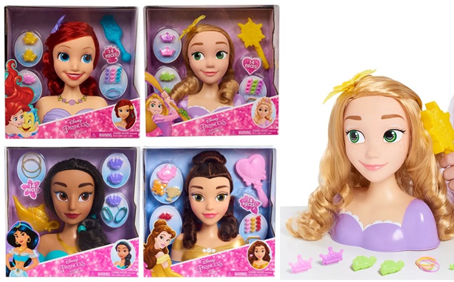 Disney Princess Doll Heads Hairstyles For Elsa, Rapunzel, Ariel -Toys ...