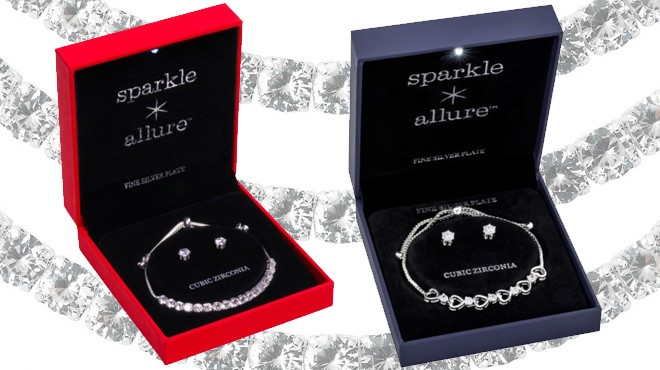 sparkle allure cubic zirconia necklace and earring set