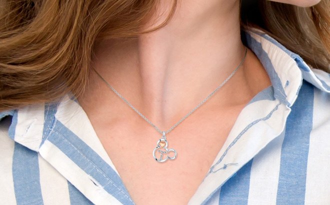 mickey mouse initial pendant necklace