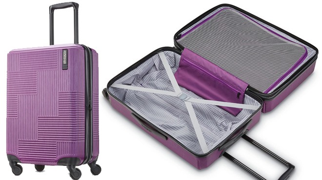 american tourister pirouette nxt 21 inch hardside lightweight luggage