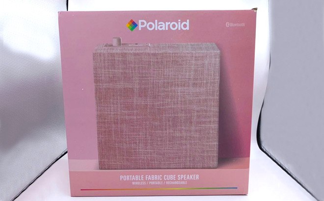 polaroid portable fabric cube speaker