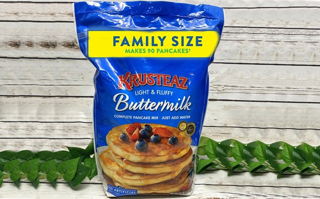 Krusteaz 56-Ounce Pancake Mix $3