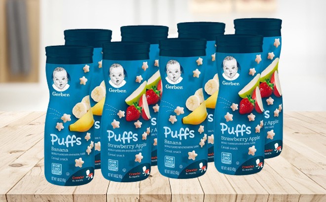 Gerber Puffs Cereal Snacks 8-Count $9.48