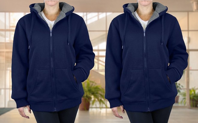 Women's 2-Piece Sherpa Hoodies $29 (Reg $50)