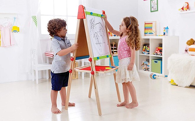 Kids Wooden Double-Sided Easel $19