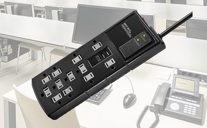 12-Outlet Surge Protector & 2-USB Ports $15