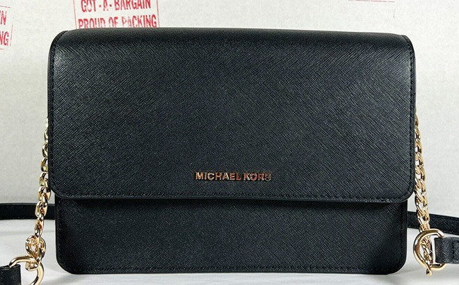 Michael Kors Women's Daniela Large Saffiano Leather Crossbody Bag - Black 