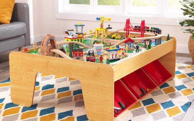 KidKraft 120-Pieces Train & Table Set $85