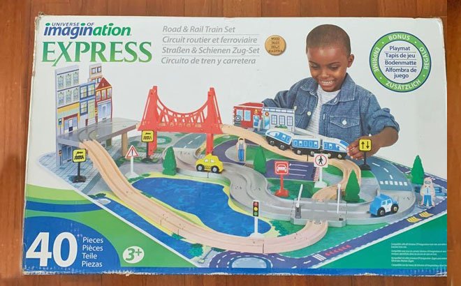 Road & Rail 40-Piece Train Set $22