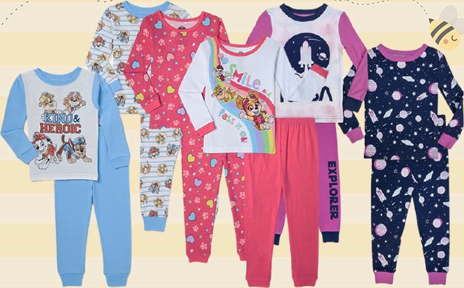 Kids Character 4-Piece Pajama Sets $10