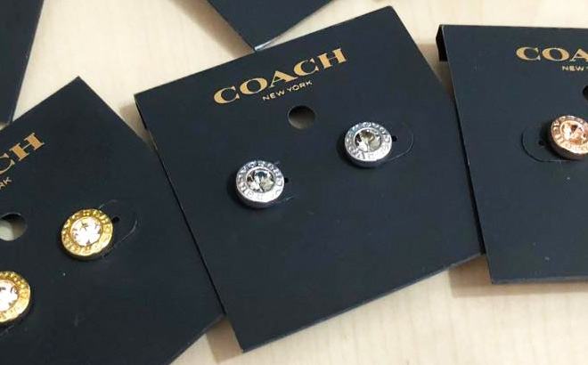 Coach Outlet Open Circle Stone Stud Earrings