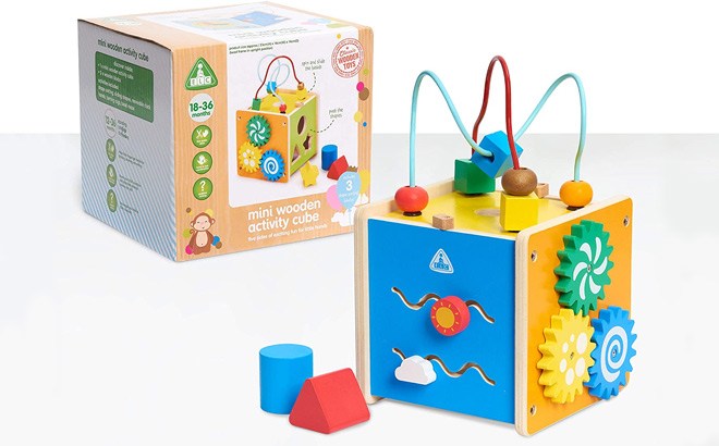 Mini Wooden Activity Cube $7.31!