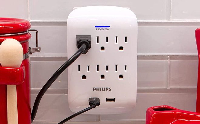 Philips 6-Outlet Surge Protector 4-Pack $20