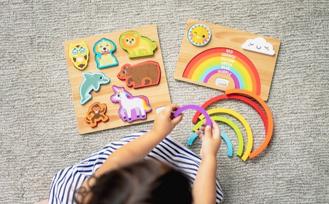 Kids Wooden Puzzle 2-Pack For $4.99