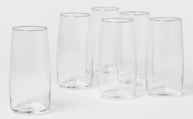 Threshold 6-Pack Drinking Glasses $10