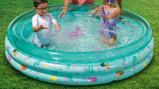 Bluescape Blue Mermaid 3 Ring Inflatable Swimming Pool