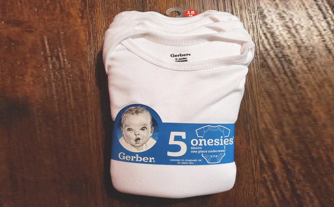 Gerber Unisex Onesies 5-Pack for $8