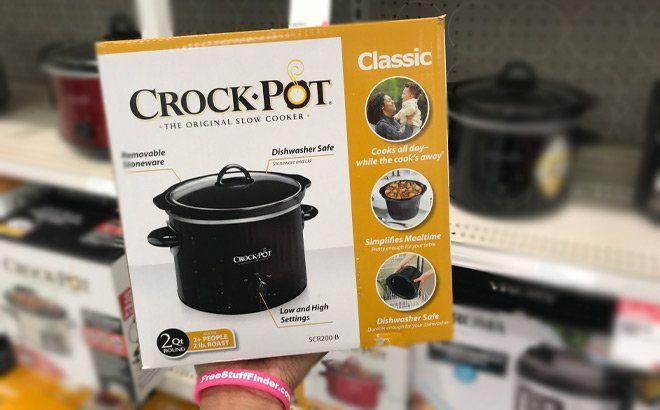 Crock-Pot Small 2 Quart Round Manual Slow Cooker, Black (SCR200-B