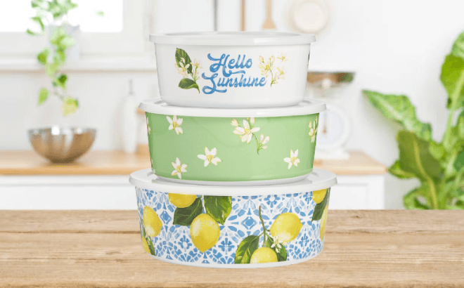 Martha Stewart Collection Hello Sunshine 8-piece Mixing Bowls