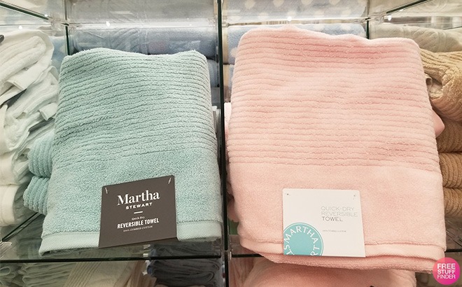 Highly Rated $16 Martha Stewart Quick Dry Reversible Bath Towels