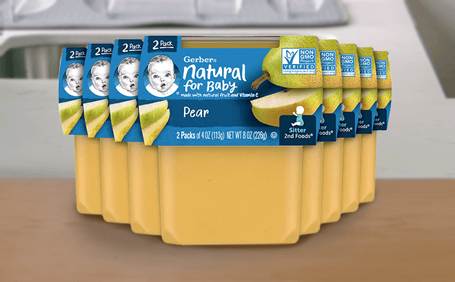 Gerber Baby Food 8-Pack Pear Puree $4