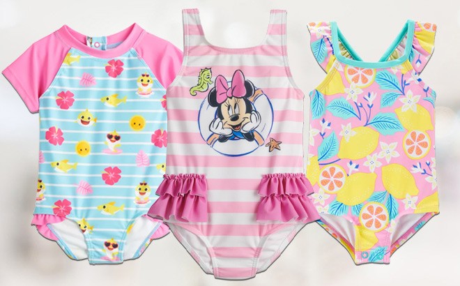 Baby Girls One-Piece Swimsuits $13!