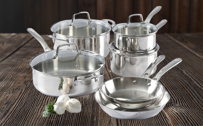 Martha Stewart 10-Piece Cookware Set for just $69.99 + shipping! (Reg.  $190)