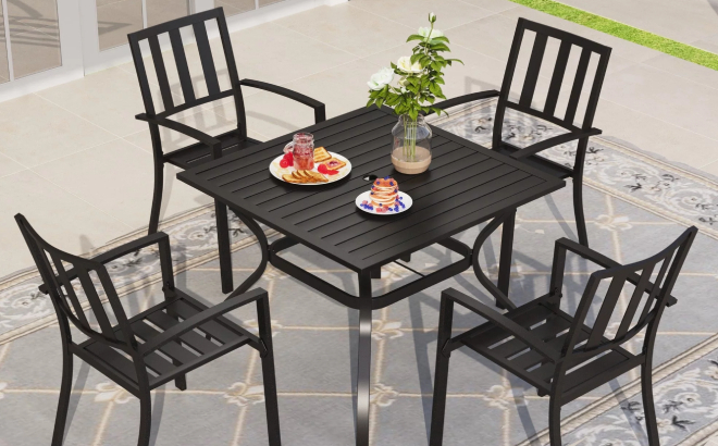 5 Piece Patio Outdoor Dining Set