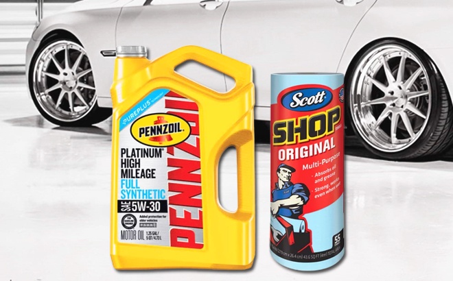 Pennzoil 5-Quart Motor Oil 2 for $20